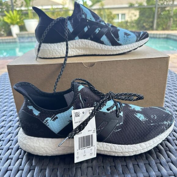 Adidas Parley x Speedfactory AM4 Black Blue Spirit Men\'s Shoes FV8177 Size 8.5